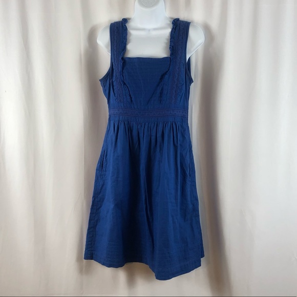 Anthropologie Dresses & Skirts - Maeve Anthropologie Cotton embellished sleeveless dress pockets 8